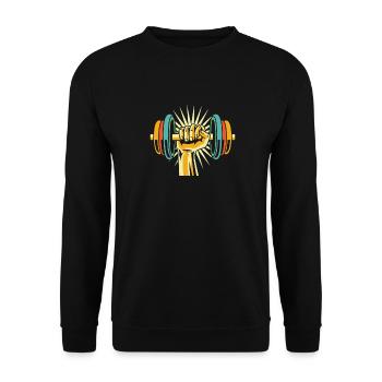 Fitness - Unisex Sweatshirt - black - Front - Alina (178cm) & Michal (187cm)