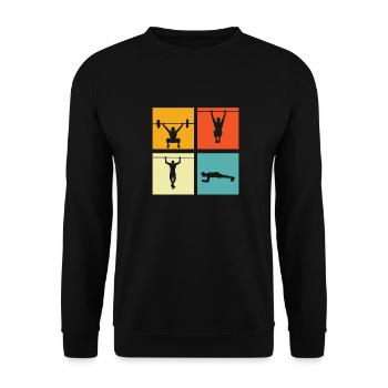 Fitness - Unisex Sweatshirt - black - Front - Alina (178cm) & Michal (187cm)