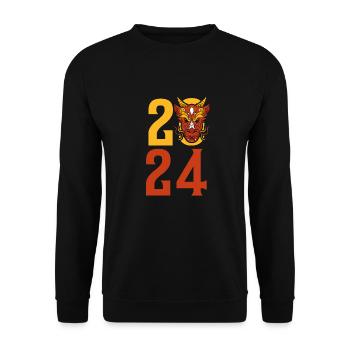 Année du Dragon 2024 - Sweat-shirt Unisexe - noir - Devant - Alina (178cm) & Michal (187cm)