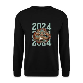 Jahr Des Drachen 2024 - Unisex Pullover - Schwarz - Vorne - Alina (178cm) & Michal (187cm)
