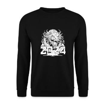 Année du Dragon 2024 - Sweat-shirt Unisexe - noir - Devant - Alina (178cm) & Michal (187cm)