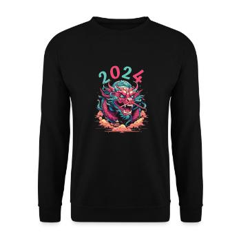 Jahr Des Drachen 2024 - Unisex Pullover - Schwarz - Vorne - Alina (178cm) & Michal (187cm)