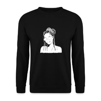 Rasta Hair Dreadlocks Dreads - Unisex Sweatshirt - black - Front - Alina (178cm) & Michal (187cm)