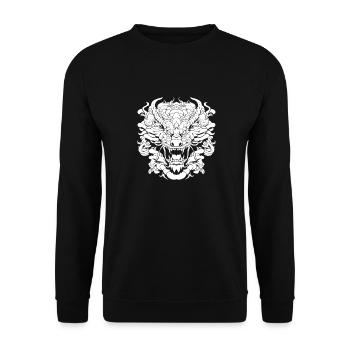 Jahr Des Drachen 2024 - Unisex Pullover - Schwarz - Vorne - Alina (178cm) & Michal (187cm)