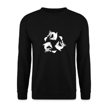 Jahr Des Drachen 2024 - Unisex Pullover - Schwarz - Vorne - Alina (178cm) & Michal (187cm)