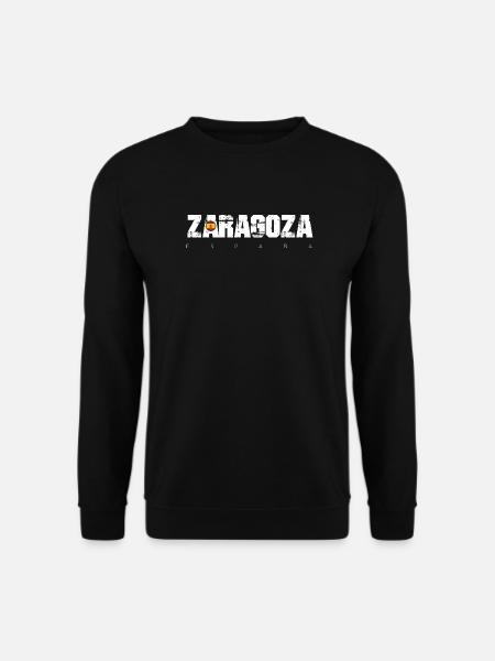 Zaragoza Rough Text City Flag Tee - Unisex Sweatshirt - black