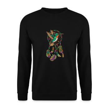 Hummingbird Dream Catcher Dream Catcher Bird - Unisex Sweatshirt - black - Front - Alina (178cm) & Michal (187cm)