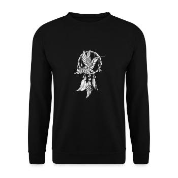 Hummingbird Dream Catcher - Unisex Sweatshirt - black - Front - Alina (178cm) & Michal (187cm)