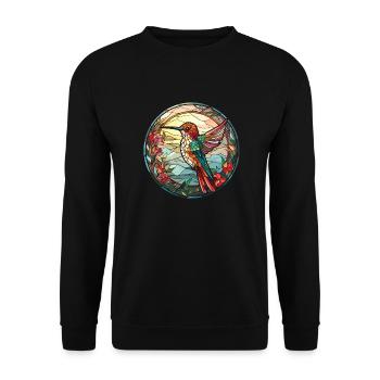 Kolibri Buntglas - Unisex Pullover - Schwarz - Vorne - Alina (178cm) & Michal (187cm)