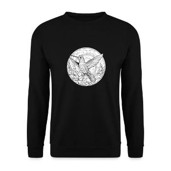 Kolibri Buntglas - Unisex Pullover - Schwarz - Vorne - Alina (178cm) & Michal (187cm)