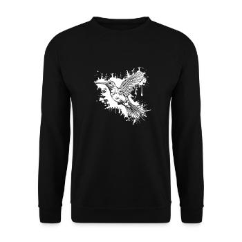 Kolibri Watercolor Hummingbird - Unisex Pullover - Schwarz - Vorne - Alina (178cm) & Michal (187cm)