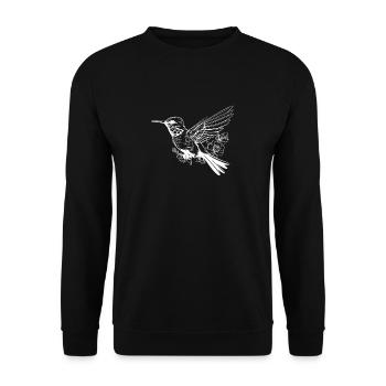 Hummingbird Line Art - Unisex Sweatshirt - black - Front - Alina (178cm) & Michal (187cm)