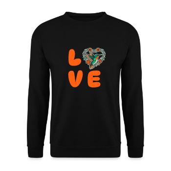 Hummingbird Love Bird - Unisex Sweatshirt - black - Front - Alina (178cm) & Michal (187cm)