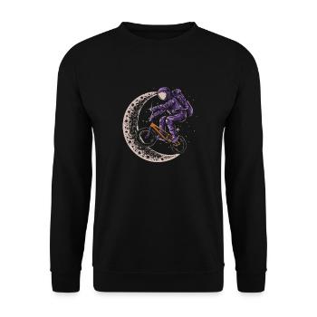 Bmx Bmx Biker Half Moon Astronaut - Unisex Sweatshirt - black - Front - Alina (178cm) & Michal (187cm)