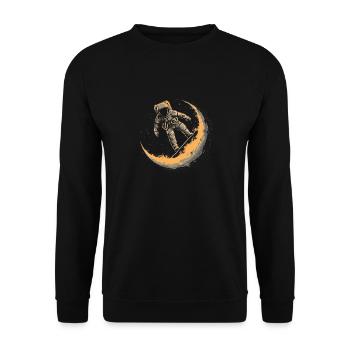 Skateboard Skater Skateboard Half Moon Astronaut - Unisex Sweatshirt - black - Front - Alina (178cm) & Michal (187cm)