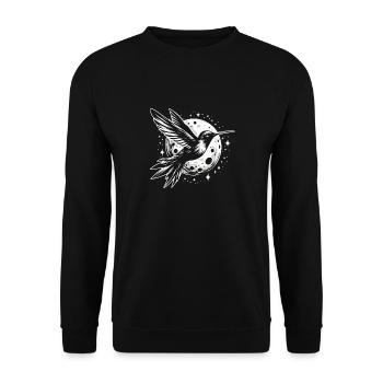 Hummingbird Dreamcatcher Bird - Unisex Sweatshirt - black - Front - Alina (178cm) & Michal (187cm)
