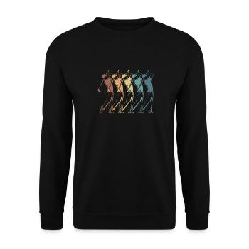 Golf Golfer Golfen - Unisex Pullover - Schwarz - Vorne - Alina (178cm) & Michal (187cm)