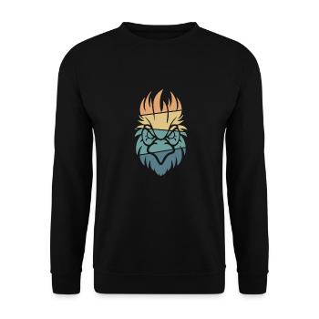 Huhn Henne - Unisex Pullover - Schwarz - Vorne - Alina (178cm) & Michal (187cm)