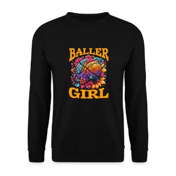 Basketball Girl Baller Girl - Unisex Sweatshirt - black - Front - Alina (178cm) & Michal (187cm)