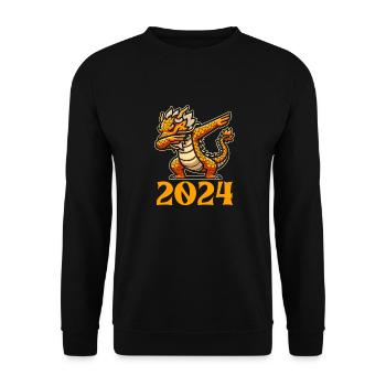 Year of the Dragon 2024 - Unisex Sweatshirt - black - Front - Alina (178cm) & Michal (187cm)