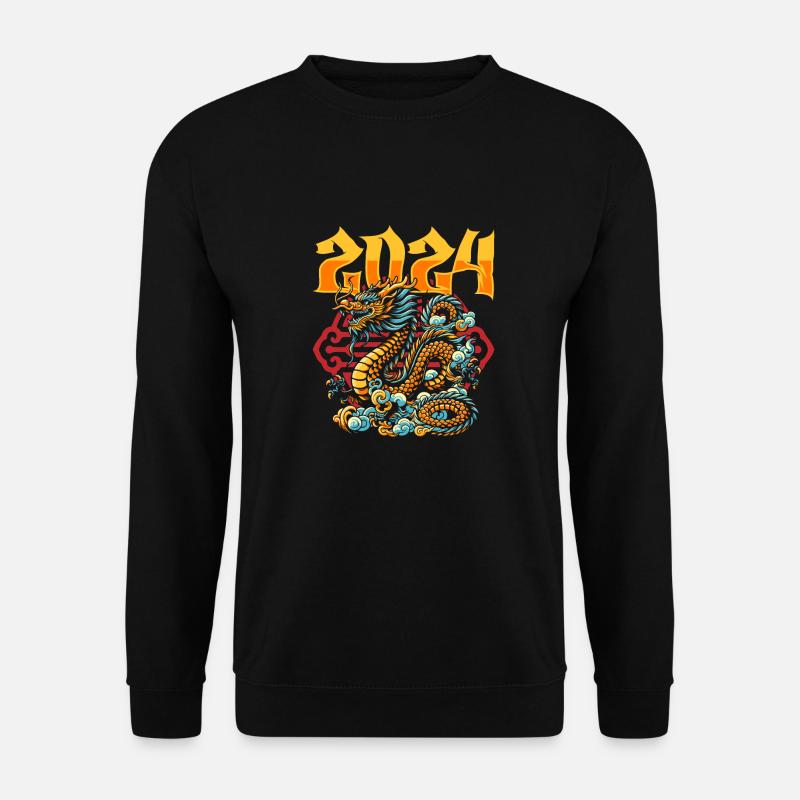 Jahr Des Drachen 2024 Lustig - Unisex Pullover - Schwarz