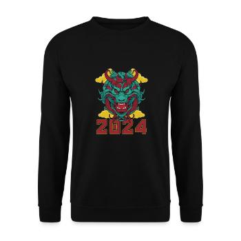 Jahr Des Drachen 2024 - Unisex Pullover - Schwarz - Vorne - Alina (178cm) & Michal (187cm)