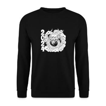 Jahr Des Drachen 2024 - Unisex Pullover - Schwarz - Vorne - Alina (178cm) & Michal (187cm)