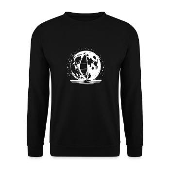 Windsurfing Windsurfer Moon - Unisex Sweatshirt - black - Front - Alina (178cm) & Michal (187cm)