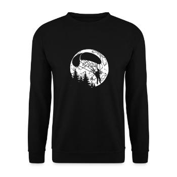 Paragleiter Paragleiten Mond - Unisex Pullover - Schwarz - Vorne - Alina (178cm) & Michal (187cm)