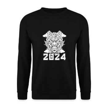 Année du Dragon 2024 - Sweat-shirt Unisexe - noir - Devant - Alina (178cm) & Michal (187cm)