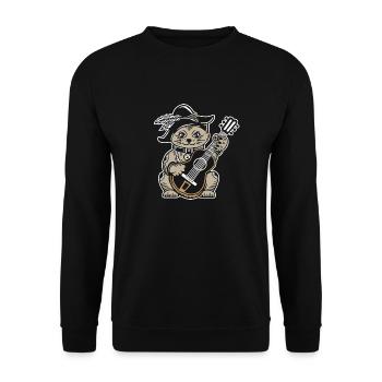 Acoustic Guitar - Unisex Sweatshirt - black - Front - Alina (178cm) & Michal (187cm)