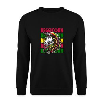 Reggae Unicorn Reggicorn - Unisex Sweatshirt - black - Front - Alina (178cm) & Michal (187cm)
