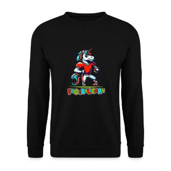 American Football Unicorn Footballcorn - Unisex Sweatshirt - black - Front - Alina (178cm) & Michal (187cm)