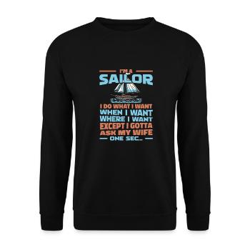 Voile, Voile, Voilier - Sweat-shirt Unisexe - noir - Devant - Alina (178cm) & Michal (187cm)
