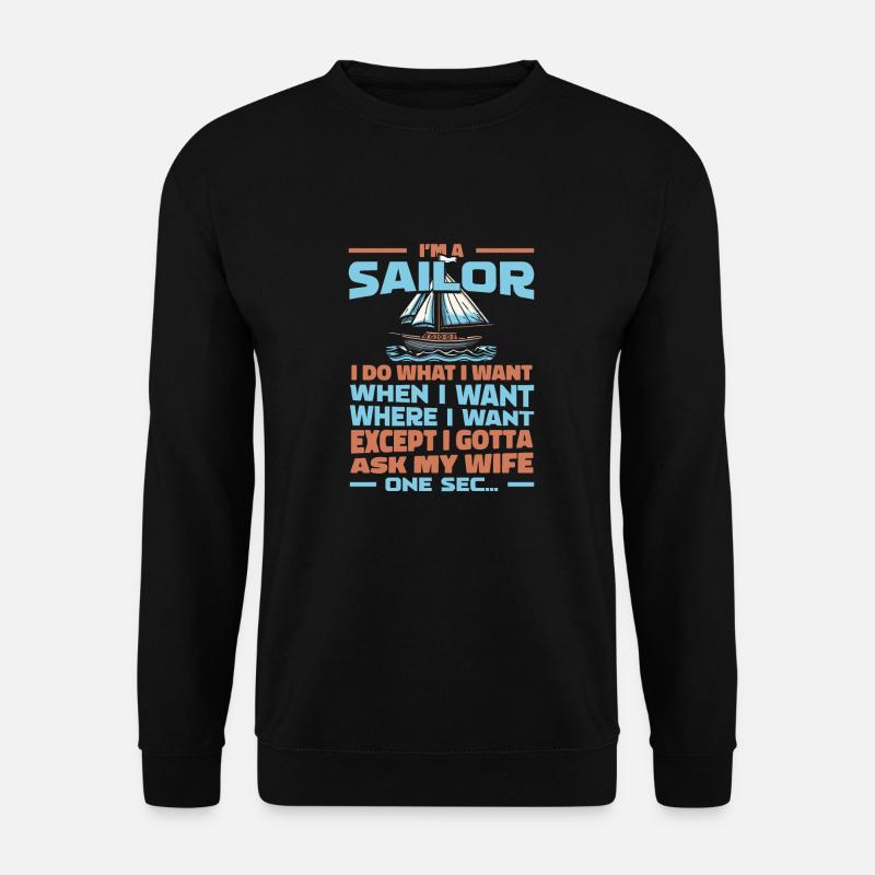 Segeln Segler Segelboot - Unisex Pullover - Schwarz