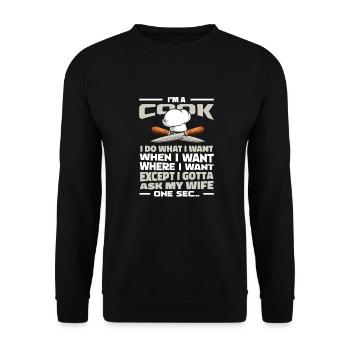 Cook Cooking - Unisex Sweatshirt - black - Front - Alina (178cm) & Michal (187cm)