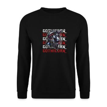 Gothic Unicorn Gothicorn - Unisex Sweatshirt - black - Front - Alina (178cm) & Michal (187cm)