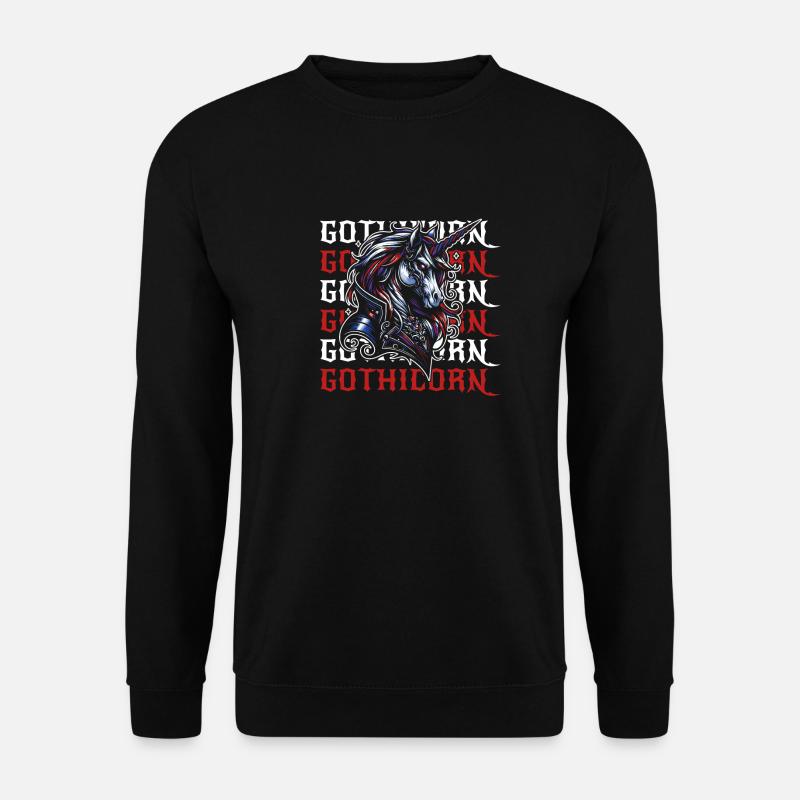 Gothic Einhorn Gothicorn - Unisex Pullover - Schwarz