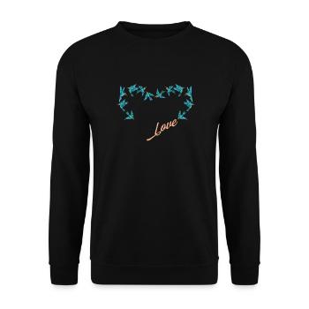 Colibri Coeur Coeur Amour Oiseau - Sweat-shirt Unisexe - noir - Devant - Alina (178cm) & Michal (187cm)
