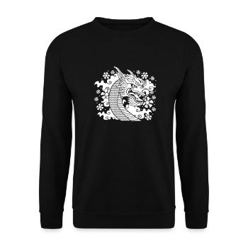 Jahr Des Drachen 2024 - Unisex Pullover - Schwarz - Vorne - Alina (178cm) & Michal (187cm)