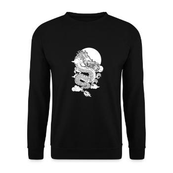 Jahr Des Drachen 2024 - Unisex Pullover - Schwarz - Vorne - Alina (178cm) & Michal (187cm)