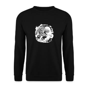 Jahr Des Drachen 2024 - Unisex Pullover - Schwarz - Vorne - Alina (178cm) & Michal (187cm)