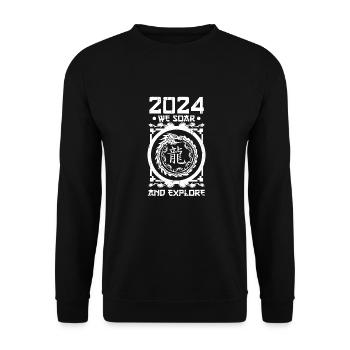 Année du Dragon 2024 - Sweat-shirt Unisexe - noir - Devant - Alina (178cm) & Michal (187cm)
