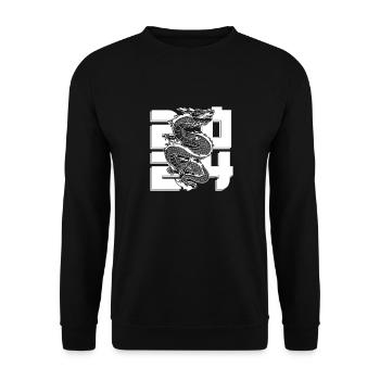 Jahr Des Drachen 2024 - Unisex Pullover - Schwarz - Vorne - Alina (178cm) & Michal (187cm)