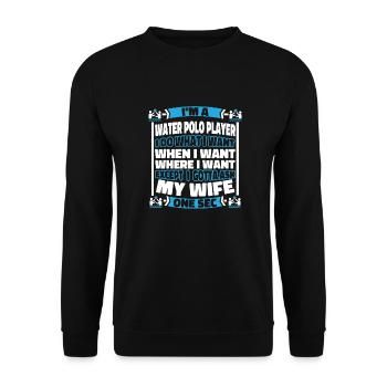 Water polo Water polo players - Unisex Sweatshirt - black - Front - Alina (178cm) & Michal (187cm)