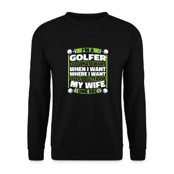 Golf Golfer Golfen - Unisex Pullover - Schwarz - Vorne - Alina (178cm) & Michal (187cm)