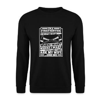 Fireman - Unisex Sweatshirt - black - Front - Alina (178cm) & Michal (187cm)