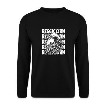 Reggae Unicorn Reggicorn - Unisex Sweatshirt - black - Front - Alina (178cm) & Michal (187cm)