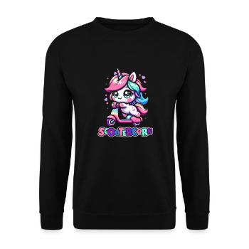 Scooter Licorne Scootercorn - Sweat-shirt Unisexe - noir - Devant - Alina (178cm) & Michal (187cm)