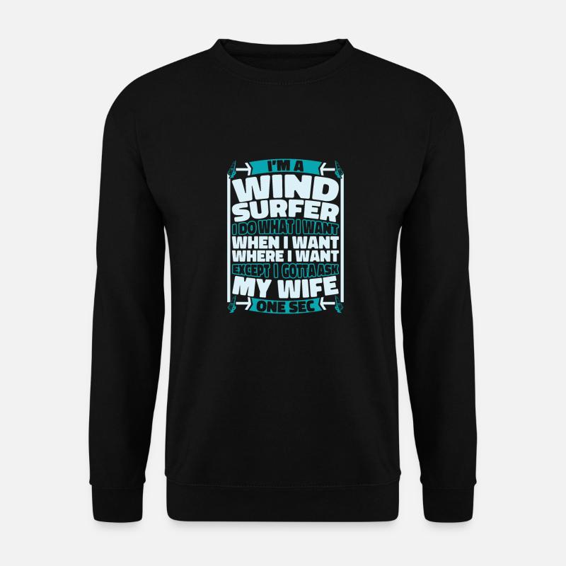 Windsurfen Windsurfer - Unisex Pullover - Schwarz